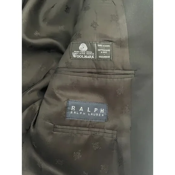 Ralph Ralph Lauren pure new wool sport jacket slim fit black canada men's 46 R